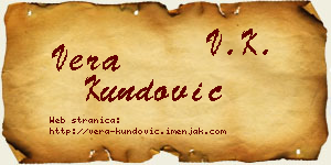 Vera Kundović vizit kartica